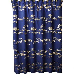 SKL Home Vern Yip Gold Koi Shower Curtain, Blue NWT